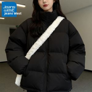 Áo Khoác Cotton Dày Ấm Áp Cho Nữ True Weave Màu Trắng Dày Dặn Thời Trang Thu Đông 2025 Áo Khoác Ngoài Dài Tay Khóa Kéo Màu Trơn