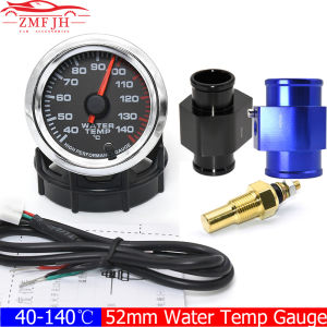 7 Color LED 2\" 52mm Water Temperature Gauge with Sensor 1/8 NPT 40-140 Celsius Water Gauge+Water Temp Joint Pipe Sensor 26-40mm