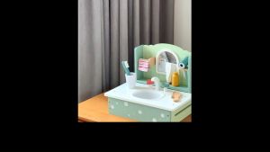 ĐỒ CHƠI BỒN RỬA MẶT KABI MÔ PHỎNG CÁC DỤNG CỤ BẰNG GỖ CHO BÉ
