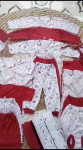 18 pcs setelan baju bayi newborn 0-3 bulan laki laki perempuan seri merah marun