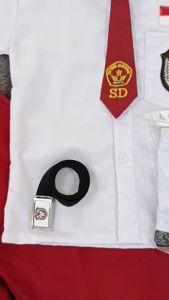 Setelan Seragam Sekolah Merah Putih Pendek Panjang Anak Laki-Laki SD Kelas 1-6