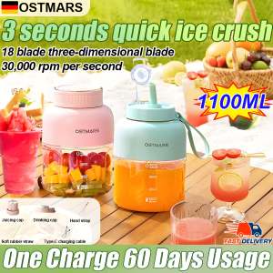 Seleked 1100ML kapasiti besar Portable Juicer Blender Tumbler Heavy Duty Fruit Presser Shake Portable Electric Juicer榨汁机 果汁机小型