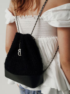 TheBarnNet Summer New Womens Simple Chic Chain Shoulder Bag Fashionable Youth Casual Bucket Shape Small Size Leather Bag