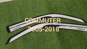 คิ้วกันสาด คิ้วประตู กันสาด กันสาดประตู คิ้ว สีขาว ทรงมูเก้น Mugen รถตู้ โหม่งน้อย Toyota Hiace Commuter 2005 2006 2007 2008 2009 2010 2011 2012 2013 2014 2015 2016 2017 2018 ใส่ร่วมกันได้ A