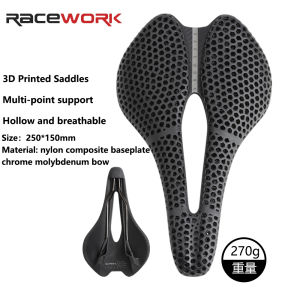 RACEWORK | RACEWORK 3D Printed Bike Saddle Ultralight Hollow Comfortable Breathable MTB Gravel Road Bicycle Cycling Seat Parts