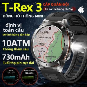 Đồng Hồ Thông Minh Quân Sự Màn Hình AMOLED 1.43 Inch GPS Cuộc Gọi Bluetooth La Bàn Ngoài Trời Đèn Pin LED Theo Dõi Sức Khỏe Đồng Hồ Thông Minh Thể Thao Dành Cho Android iOS