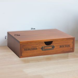 Aged Vintage Real Wood Storage Box 3 Drawers