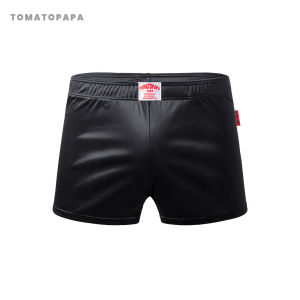 กางเกงขาสั้นทรงตรงหลวมๆ สำหรับผู้ชาย TOMATOPAPA ทรงเอโรติกสปอร์ต กางเกงชั้นในชายทรงสามเหลี่ยมแบบลำลอง วัสดุไนลอน โพลีเอสเตอร์