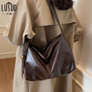 LUSUO | Retro Lazy Style Big Capacity Crossbody Bag