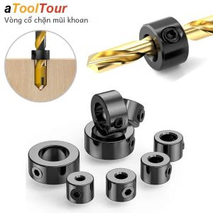 Có Thể Điều Chỉnh Máy Khoan Nút Chặn Cổ Bộ Thép Carbon Cao Cấp Bit Vòng Trục Giới Hạn Khóa Đồ Gỗ Lỗ Hướng Dẫn Độ Sâu Định Vị Dụng Cụ