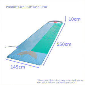 Shark Inflatable Water Slide Kids Outdoor Lawn Water Slip and Slide Double Racing Lane Splash Pool Summer Backyard Toys