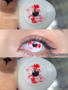 eyeshare Halloween Doll Eyes 14.5mm 2pcs Color Contact Lense RAVEN Red White Anime Cosplay Contacts
