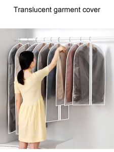 Clothes Dust Cover Transparent Dust Bag Hanging Cloth Pocket Washable Dust-Proof Suit Cover Coat Plastik Baju Cover
