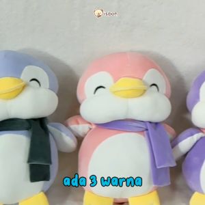 boneka pinguin syal grey warna abu-abu untuk kado natal dan hadiah ulang tahun musim dingin bahan premium lulus SNI-istana boneka