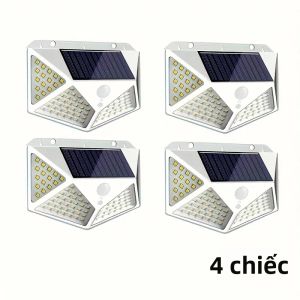 Đèn Tường Năng Lượng Mặt Trời 100 LED Ngoài Trời Cảm Biến Chuyển Động PIR Chống Thấm Nước Đèn An Ninh Cho Sân Vườn Cầu Thang Hiên Nhà Trang Trí Sân Vườn Phong Cách Hiện Đại