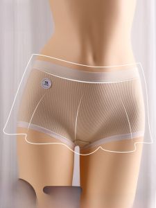 miiow | Cat Woman Briefs Womens Summer Thin Antibacterial Seamless Mid-Waist Safety Shorts Three-in-One Two-in-One Underwear Shorts