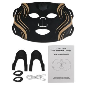 หน้ากากซิลิโคน LED 7 สี สำหรับบำรุงผิวหน้า 3 มิติ ด้วยแสงสีแดง ช่วยฟื้นฟูผิว บำรุงผิวให้กระจ่างใส ใช้งานแบบไร้สาย