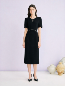 New Fashion Summer Embellished Bow Decorated Blended Acetate Dress