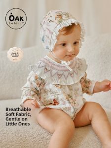 OAK FAMILY | Long Sleeve Triangle Newborn Baby Clothes Cotton Pure Spring Autumn Full Moon Hundred Days Baby Clothes Oak Family Infant Pants
