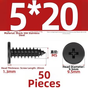 TIANZHUOJINSHU | Stainless Steel Cross Flat Head Self Tapping Screw