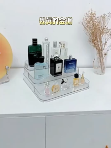 [SG In Stock]3Layer Perfume Organizer Storage Display Rack Box Acrylic Cosmetics Stand Organiser Holder Transparent