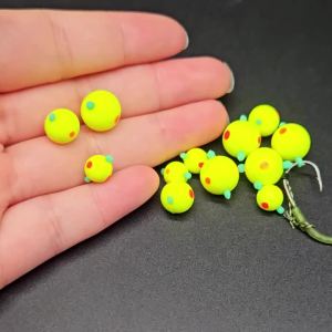 Topranc EVA Foam Fishing Bobbers with Snap-On Push Button Round Floats for Freshwater & Saltwater Fishing Durable Buoyant Bobber