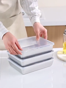40PCS 304 Stainless Steel Box Kitchen Storage Box Fresh-keeping Box with Lid Household Refrigerator Fruit Containers Lunch Box BBQ Food Trays for Picnic