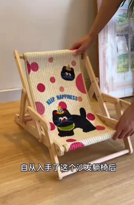 Integrated Cat Bed Wear Resistant Scratch Board Foldable Cat Wooden Bed Pet Chair Hammock Nest Tempat Tidur Kucing