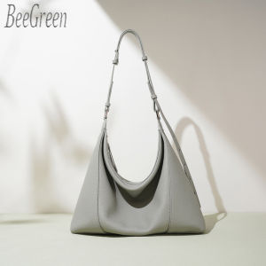 BeeGreen กระเป๋าสะพายไหล่หนังแท้สำหรับผู้หญิงกระเป๋าสะพายนุ่มคุณภาพสูงกระเป๋าโฮโบคลาสสิกสง่างามกระเป๋าแบบหนีบแขน