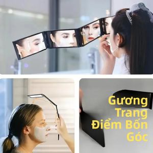 1 Chiếc 360 ° Gương Gấp Di Động Gương Trang Điểm Cầm Tay 4 Mặt Nhỏ Gọn Nhẹ Đa Chức Năng Để Cắt Tóc & Du Lịch