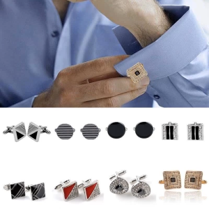 2PCS Cuff Links Mens Fashion Groom Cuff Links Jewelry Business Cuff Link Wedding Cuff Links Fashion Accessories Xmas Gift Alloy Party Decor Jewelry Wedding