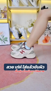 สินค้าพร้อมส่ง🇹🇭 รุ่นQ165 ระบายอากาศได้ผ้าตาข่าย รองเท้าวิ่ง รองเท้าผ้าใบผู้หญิงลำลอง ร้อยเชือกรองเท้าผ้าใบ รองเท้าผ้าใบเสริม ส้น5ซม