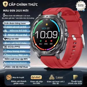 Đồng Hồ Thông Minh Sức Khỏe 2025 Tích Hợp NFC+ECG+PPG Theo Dõi Nhịp Tim Mỡ Máu Axit Uric Gọi Bluetooth HD Dành Cho Android Và iOS