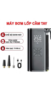 Bơm Lốp Ô Tô Xe Máy Cầm Tay EG216 - Màn Hình LED Hiển Thị Áp Suất Tự Ngắt Khi Đầy Bền Bỉ Dễ Mang Theo 120W Pin Type-C Mini Nhỏ Gọn