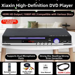 Amoi | Amoi New 2025 Home DVD Player High Definition EVDEVD VCD Disc Player Integrated 310 Full HD 1080P Blu-ray Player with Mic Slot