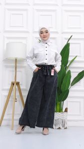 Celana Kulot Wanita Jumbo Terbaru & Jeans Rawis Washing