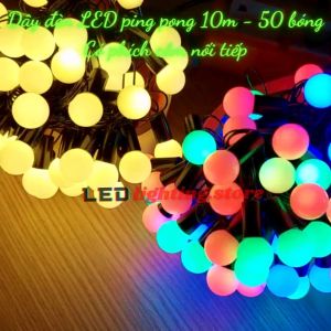 Dây đèn LED chớp Bi đục 10m - 50 bóng Dây đen Trang trí Noel - Lễ - Tết