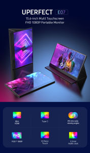 UPERFECT[ส่งจากไทย ]15.6 Inch Touchscreen Portable Monitor 1080P Thin and Light Wide Viewing Angle Gaming Display USB-C Screen With HDR/FreeSync/Speakers/Mini HDMI