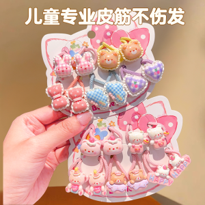 Cute Cartoon Hair Ties for Girls Baby Hair Bands Non-Damaging Thumb Elastic Hair Bands Childrens Head Ropes Little Girls