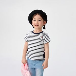 Áo thun ngắn tay cho bé gái balabala 2025 Mùa Hè Thiết kế khoét lỗ mới