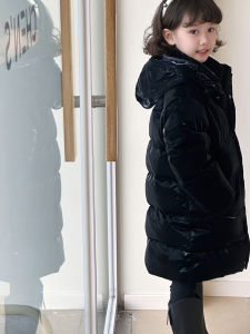 Thickened White Duck down Puffer Jacket for Girls Winter Outdoor Wear Resistant Durable Mid-Length Fashionable Childrens Clothing