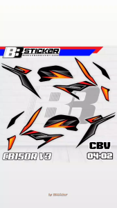 Sticker List Variasi Striping Motor Honda CB150r V3 - Desain Terbaru CBV 04 RACING B
