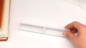 25pcs/box Acrylic Ballpen Case Transparent Pen Plastic Case Square Bamboo Pen Case