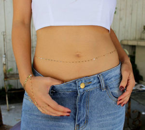 Trang Sức Âu Mỹ Dây Chuyền Cơ Thể Sequin Thủ Công Thịnh Hành Đơn Giản Vòng Eo Đơn Giản May Mắn Phụ Nữ Cảm Quang Đặt Hàng Điều Chỉnh