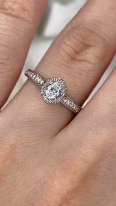 HABIB Oval Diamond Ring in 375/9K White Gold 262311221