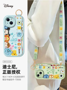 Disney for Apple 15 Wrist Strap Phone Case Iphone14 Protective Case 13 Female 12 Can Back 11 Drop-Resistant Xs Silicone 8 All-Inclusive Promax Cross-Body Lanyard 6S Cute Pet 7 New plus Soft Case