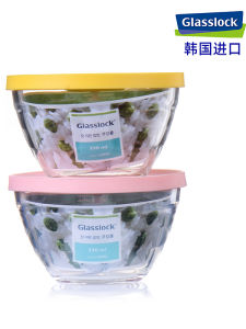 Tempered Glass Bowl Korean Style Soup Bowl with Lid Fruit Salad Bowl Home Use Glasslock Durable round Shape Food Container