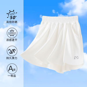 Girls Ice Silk Sports Shorts Summer Outfit Quick Dry Thin Pants Skirt Kids Clothing Elastic Waist Polyester Fiber Cool Feeling