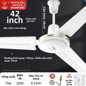 ZUANSHIPAI | Quạt Trần Lưỡi Sắt Điều Khiển Từ Xa Công Suất Cao 56 Inch