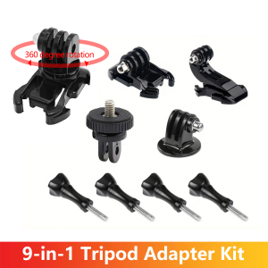 9-in-1 Accessories Kit Tripod Mount Base Screw Adapter for GoPro Hero 13 12 11 10 9 Insta360 SJCAM AKASO DJI Osmo Action Camera